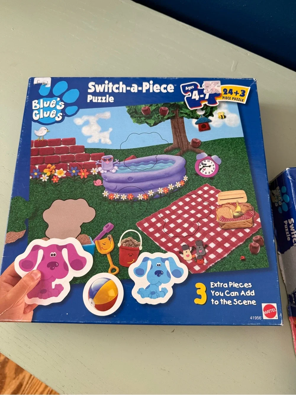 Lot of 2 Complete Vintage 1998 Viacom Mattel Blue's Clues Switch-a-Piece Puzzle